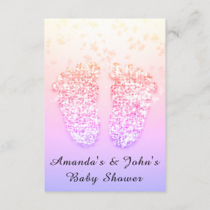 Baby Shower Feet Girl Pink Royal Girly Ombre Pink Invitation