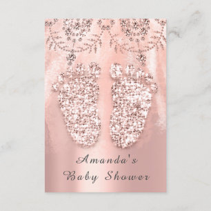 Baby Shower Feet Silver Girl Royal Rose Diamond Invitation