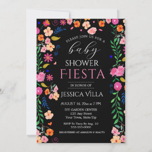 Baby Shower Fiesta Floral Pink Party Invitation