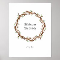 Baby Shower Fingerprint Wreath, Welcome