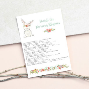Baby Shower Finish The Nursery Rhymes Game Card