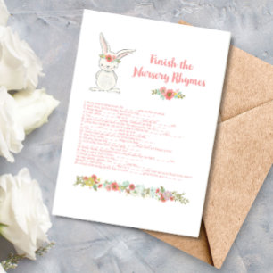 Baby Shower Finish the Nursery Rhymes Game Card