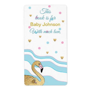 Baby Shower "Flamingo Mummy" Bookplate Sheet of 8