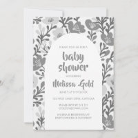 BABY SHOWER Floral Arch Grey Flower Pattern CUSTOM