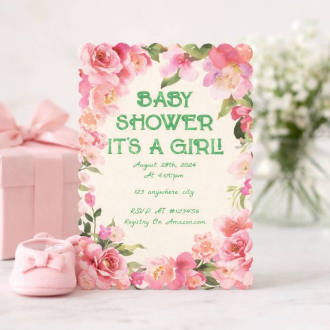 BABY SHOWER FLORAL BLUSH SAVE THE DATE (Creator Uploaded)