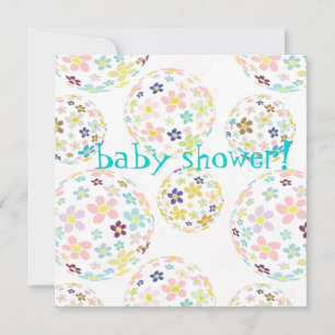 Baby Shower Floral bubbles Invitation