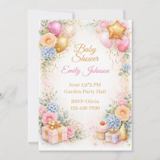 Baby Shower Floral Invitation