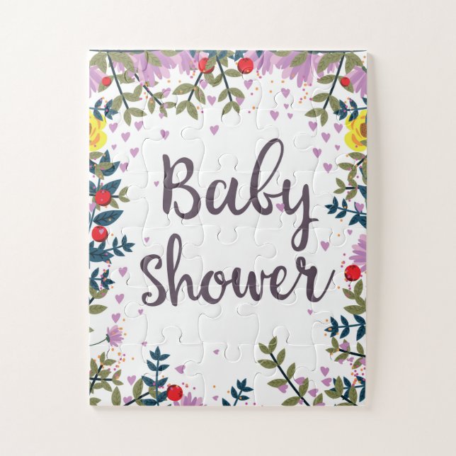 Baby Shower Floral Invite Jigsaw Puzzle (Vertical)
