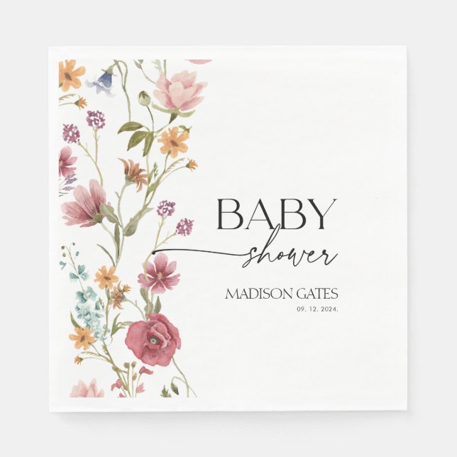 Baby Shower Floral Napkin (Front)