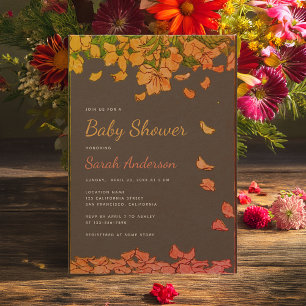 Baby Shower Floral Petals Baby in Bloom Rustic Invitation