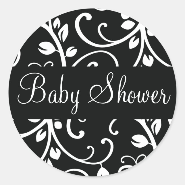 Baby Shower Floral Vine Envelope Sticker Seal (Front)