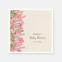 Baby Shower Floral Wildflower Pretty Boho Pink