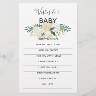 Baby Shower Flowers Keepsake - Wishes for Baby