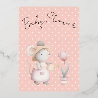baby shower foil holiday card