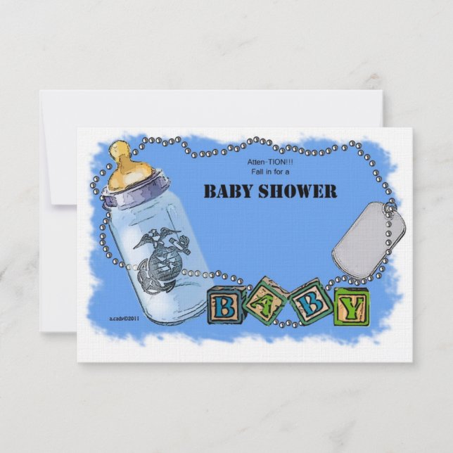 Baby Shower for a Marine Invitation (Front)