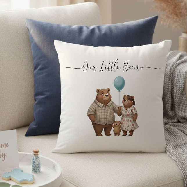 Baby Shower for Boy – Blue Balloon Teddy Bear  Cushion (Creator Uploaded)