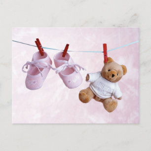 Baby shower for girl invitation postcard