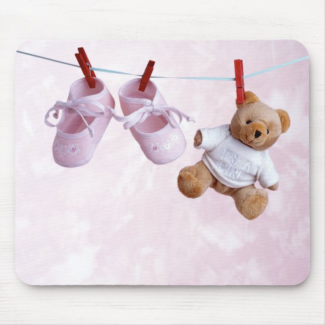 Baby shower for girl mouse pad (Front)
