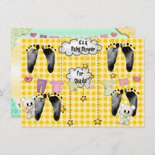 Baby Shower for Quadruplets Invitation