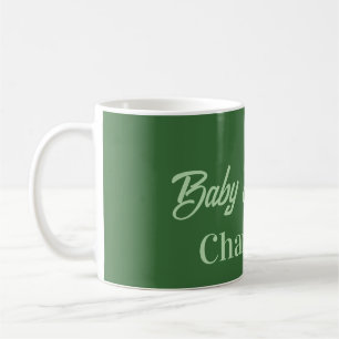 Baby shower forest green pastel name simpleminimal coffee mug