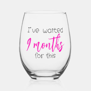Baby Shower Funny Saying for New Mum Stemless Wine Glass