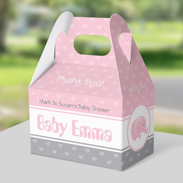 Baby Shower Gable Box with Elephant - Baby Girl (Creator Uploaded)