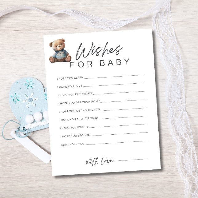 Baby Shower Game Baby Boy Wishes For Baby  Invitation (Baby Shower Games Baby Boy Shower Wishes For Baby)