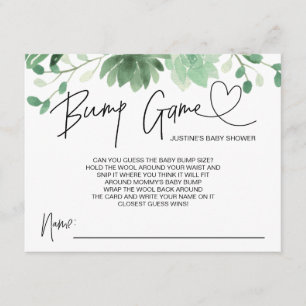Baby Shower Game Baby Bump Guess Cards Succulents
