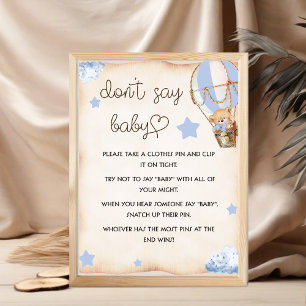 Baby shower game don't say baby sign blue
