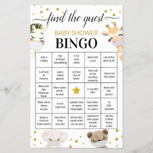Baby Shower Game Find The Guest Bingo Card
