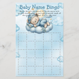 Baby Shower Game It's A Boy Teddy Bear Bingo