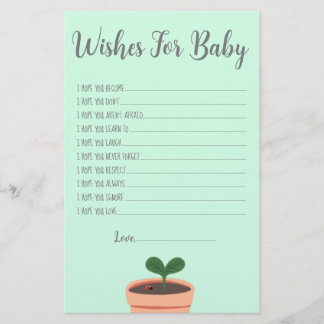Baby Shower Game Wishes For Baby Flyer