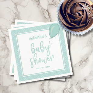 Baby Shower Gender Neutral Mint Green Napkin