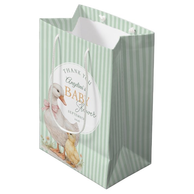 Baby Shower Gift Bags Mother Goose and Gosling. (Front Angled)