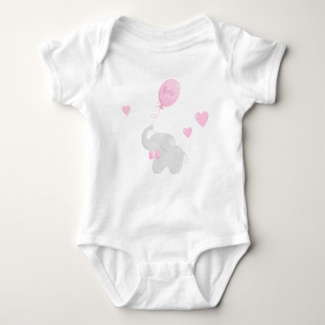 Baby Shower Gift  Bodysuit with Elephant (Front)