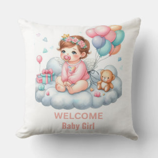 Baby Shower Gift Pink Pastel Cushion