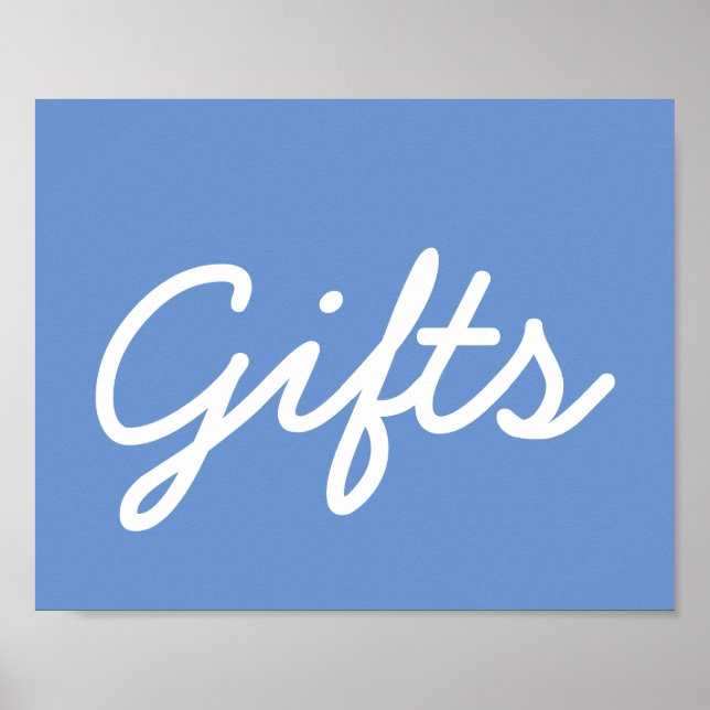Baby Shower Gift Table Poster - Blue (Front)