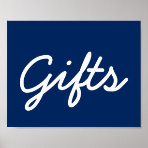 Baby Shower Gift Table Poster - Navy Blue