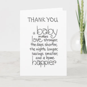 BABY SHOWER/GIFT THANK YOU WITH BABY LOVE