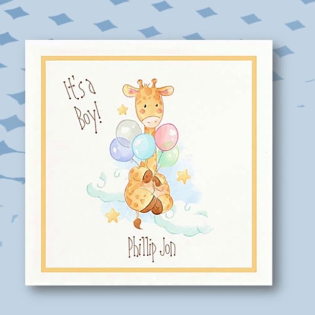 Baby Shower Giraffe Paper Napkin (Creator Uploaded)