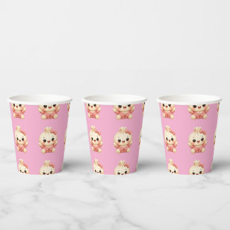 Baby shower Girl Bao Paper Cups