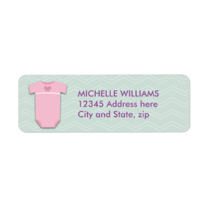 Baby Shower Girl Bodysuit Return Address Label