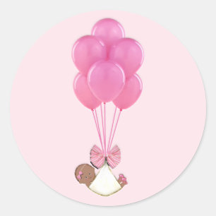 Baby Shower Girl Classic Round Sticker