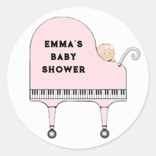 Baby Shower Girl Classic Round Sticker