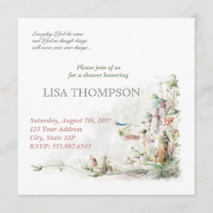 Baby Shower GIRL Fairytale Forest Cute Card