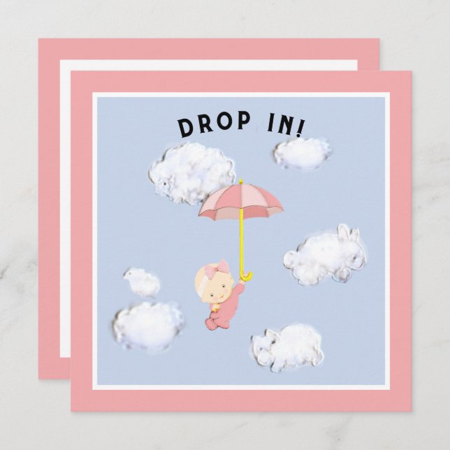 Baby Shower Girl Invitation (Front/Back)