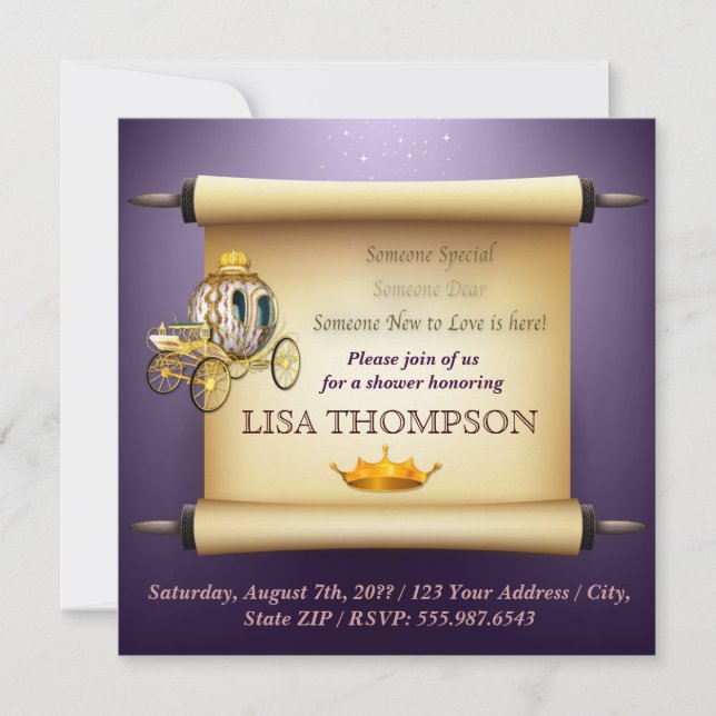 Baby Shower GIRL Little Princess Royal Card (Front)