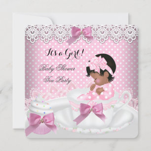 Baby Shower Girl Pink Baby Teacup Cupcake 2a Invitation