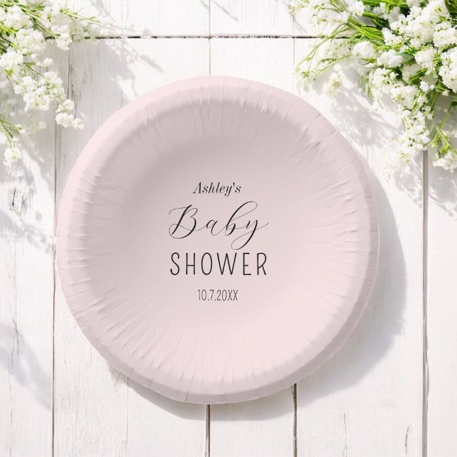 Baby Shower Girl Pink Elegant Paper Bowls Plate (Creator Uploaded)