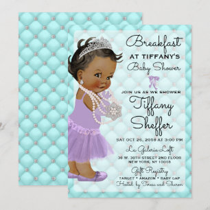 Baby Shower Girl Princess Diamonds Pearls Invitation